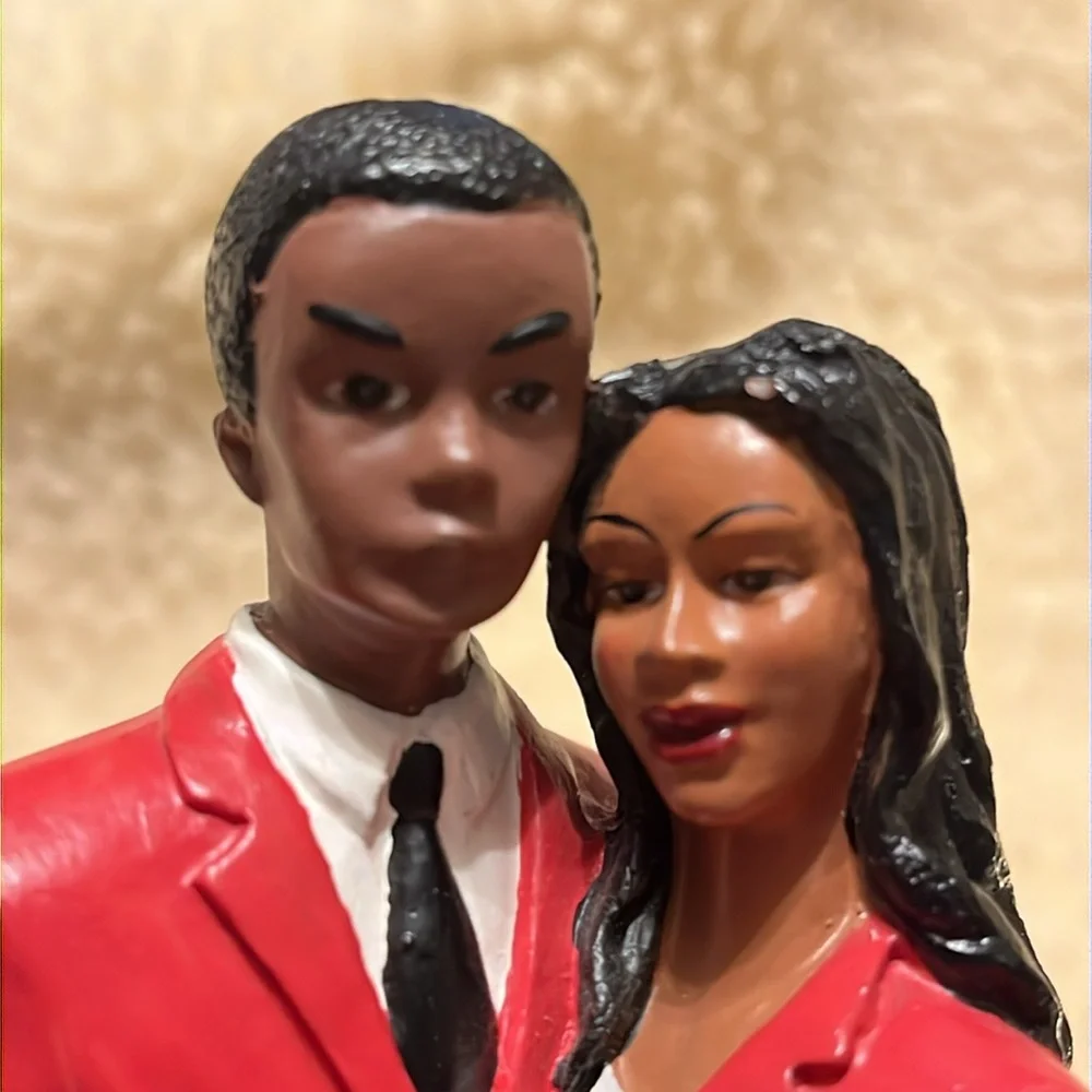 kappa Alpha PSI Miniature Statue Elegant Red Couple Figurine